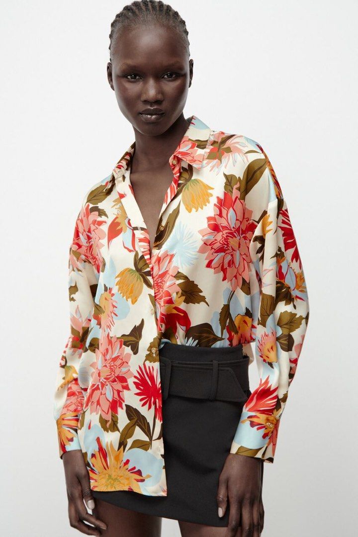 Floral shirt womens zara sales