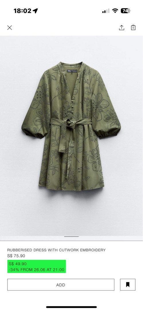 Zara Rubberised dress with cutwork embroidery, Women's Fashion, Dresses &  Sets, Dresses on Carousell