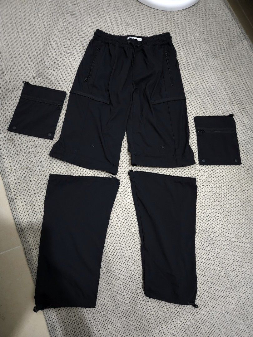 Zara Utility Techwear like Convertible Pants (Category: Trousers) located in Quezon City. Submitted by themoreofless (Listing ID 1311486376, Image 2). Description: Waist = 28 to 36in Length = 23.5 and 40in Hem = 8in adjustable Convertible to shorts Removable pockets Adjustable hem.