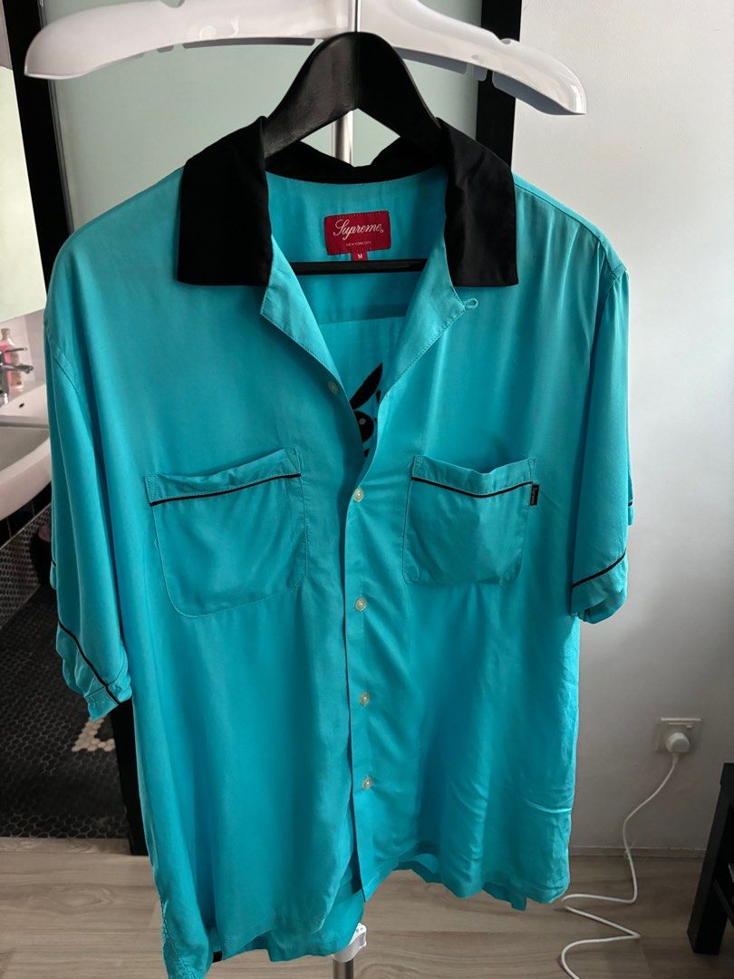 100 AUTHENTIC REPOST Supreme Playboy Bowling Shirt Men s Fashion Tops Sets Tshirts Polo Shirts on Carousell
