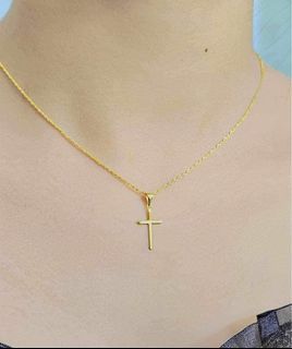 18k saudi gold cross necklace