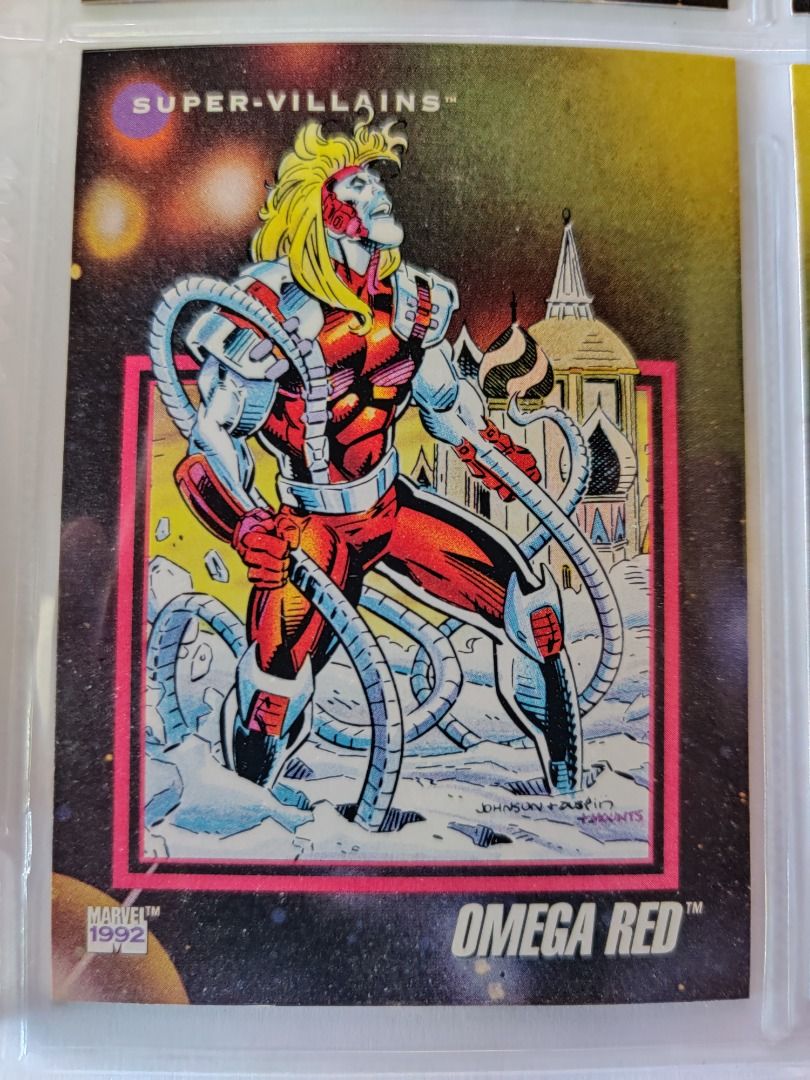 1992 Impel Marvel Universe Series 3 Omega Red (Category: Figurines & Statues) located in Kawit. Submitted by ryuko.matoi (Listing ID 1306763322, Image 1). Description: 1992 Impel Marvel Universe Series 3 Omega Red No reply means not interested No trade/swaps No reservation MOP - BDO & Cash Pick up location: Rosedale Residences, Barangay San Sebastian, Kawit Cavite..
