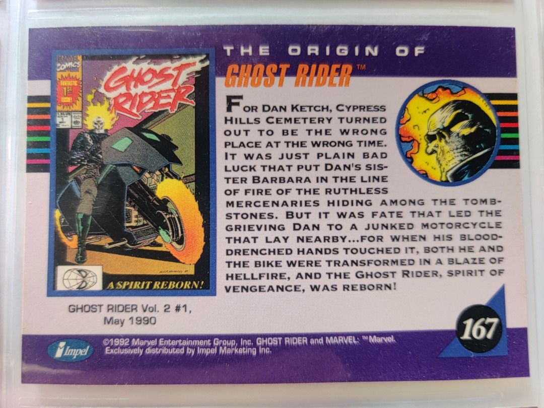1992 Impel Marvel Universe Series 3 The Origin of Ghost Rider, Hobbies ...