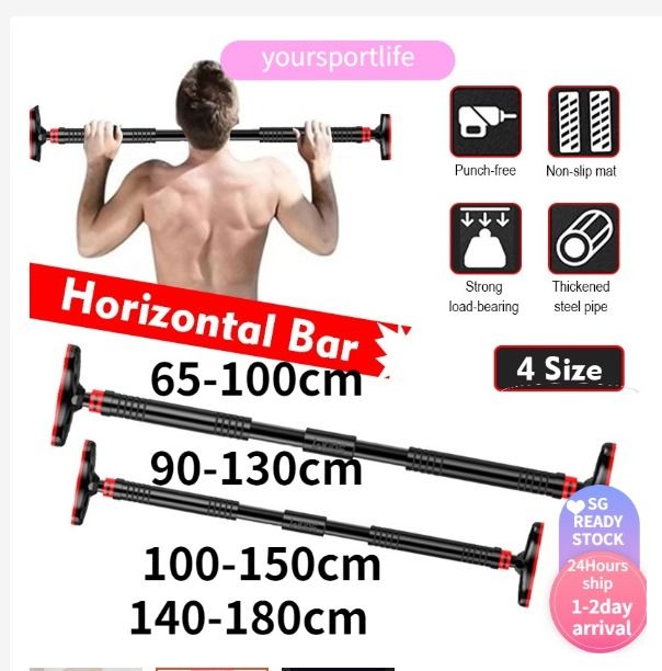 300kg Adjustable Door Horizontal Bars Home Workout Gym Chinupbar Pull Up bar Training Bar Sport Fitness bar Equipments AT3167 Sports Equipment Exercise Fitness Toning Stretching Accessories on Carouse...