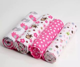 3pcs Soft Comfortable Flannel Swaddle  Receiving Blanket for Newborn Baby Infant