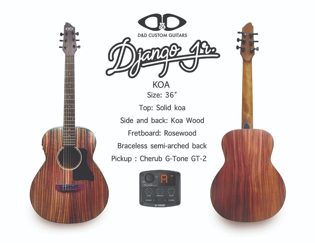 Acoustic Guitar D D Django Jr. Variants Bocote KOA Mahogany Spruce Hobbies Toys Music Media CDs DVDs on Carousell