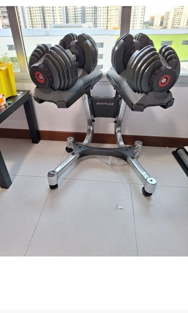 ADJUSTABLE BOWFLEX WEIGHTS 21KG 2 WITH STAND