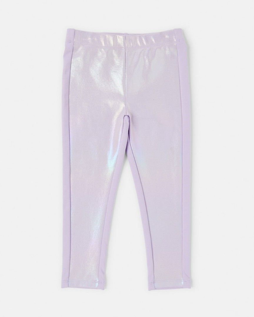 Anko Kmart panel leggings long pants girls shimmer purple lilac pastel Babies Kids Babies Kids Fashion on Carousell