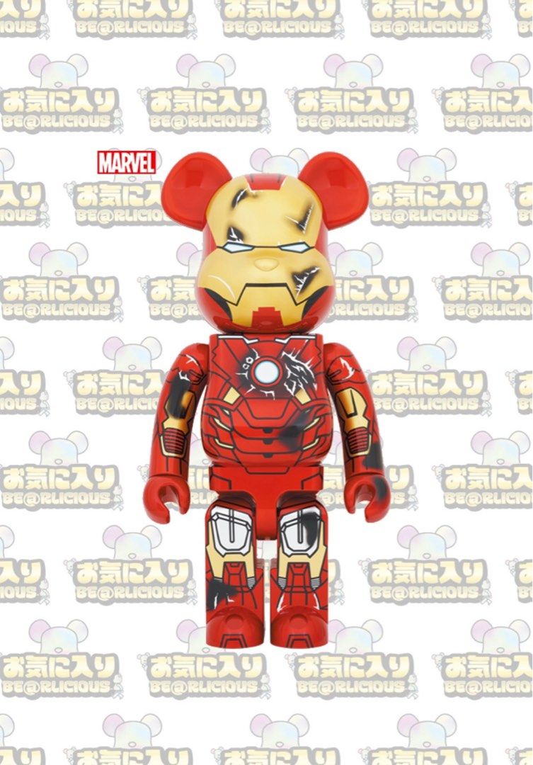 Bearbrick Iron Man 3 Mark VII Damaged Ver. 400%, Hobbies & Toys 