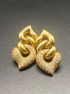 BVLGARI Doppio Diamond Drop Earrings- Rare and Authentic
