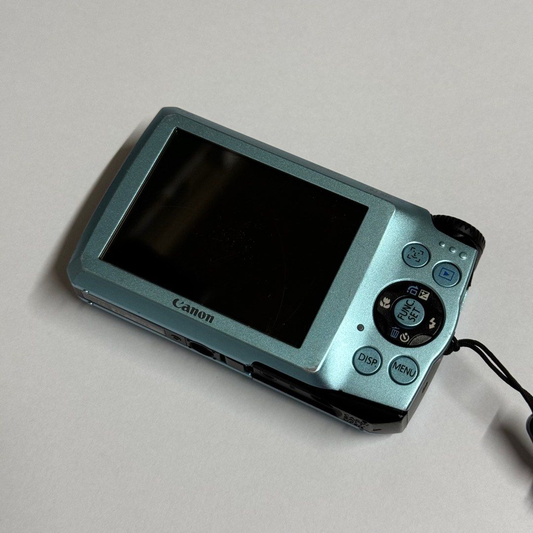RARE Canon PowerShot A3200 Sky Blue Digital Camera (Category: Cameras) located in Manila. Submitted by doremicarteu (Listing ID 1306815877, Image 2). Description: kindly contact me via sms ! im currently on msg quota :( ꒰ canon powershot a3200 ꒱ ⤷ fully functional / no issues ⤷ vintage output (8/10 cosmetics) ⤷ sky blue color 🧜‍♀️🐬🩵 ⤷ inclus : cam, battery, universal charger, wrist strap dm for more info or follow @/doremicarteu on ig ◡̈ ⌗ wts