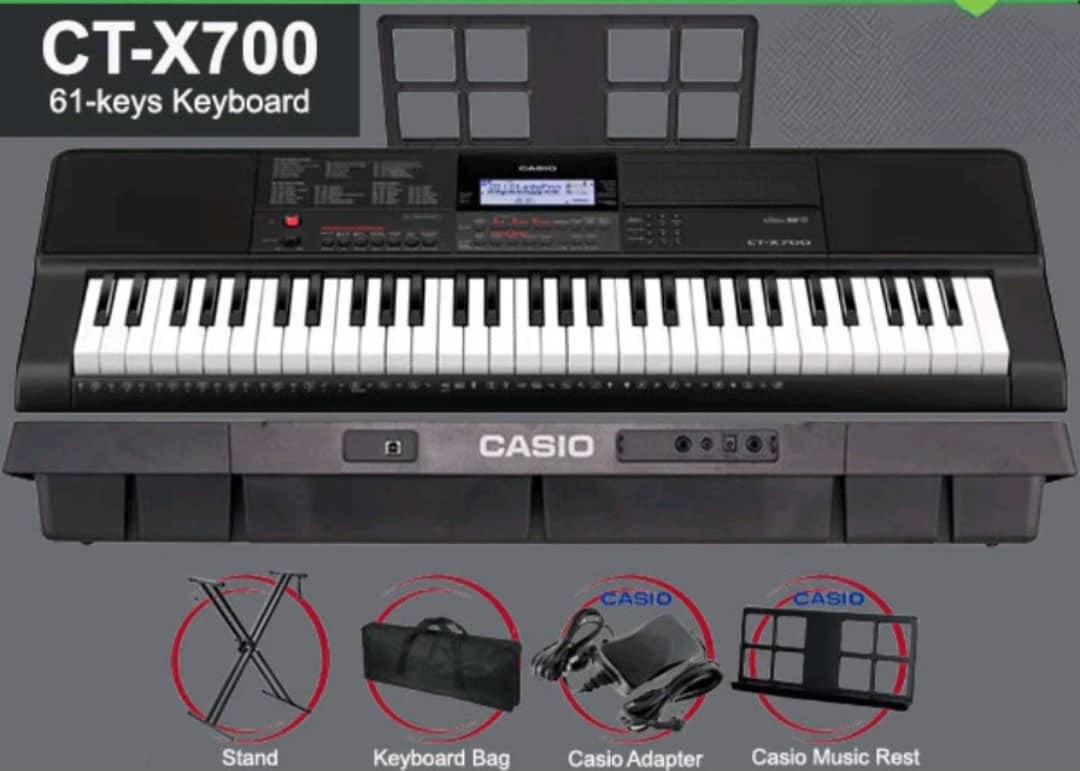 Casio CTX700 61 Key Portable Keyboard Electric Piano Full Package With