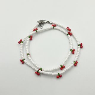 Cherry Collection Handmade Minimalist Glass Beads Choker Necklace