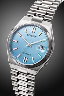 CITIZEN 星辰 Mechanical TSUYOSA series 自動機械錶 AUTOMATIC NJ0151-53L 粉藍色面 彩色刻度 不銹鋼 5 bar 防水 藍寶石玻璃錶面 NJ015153L64237985900801110