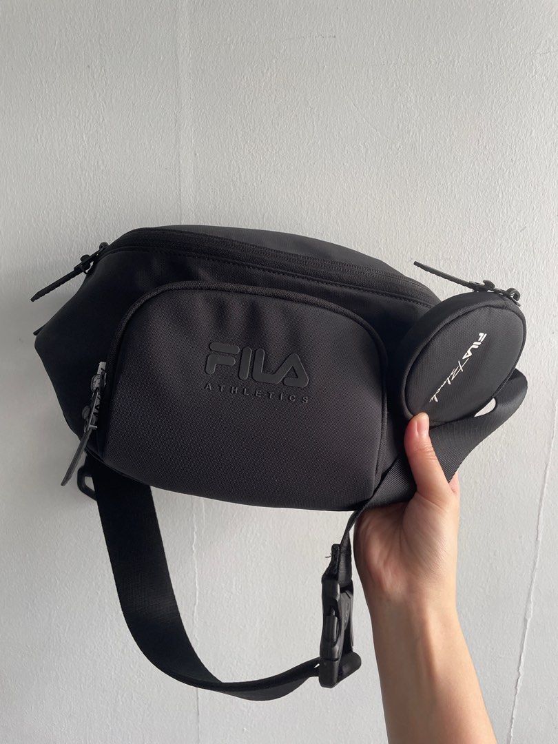 Fila ATHLETICS FITNESS Men Crossbody Waist Bag in Black Men s Fashion Bags Sling Bags on Carousell