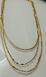 Gold necklace 3 layer  japan quality
