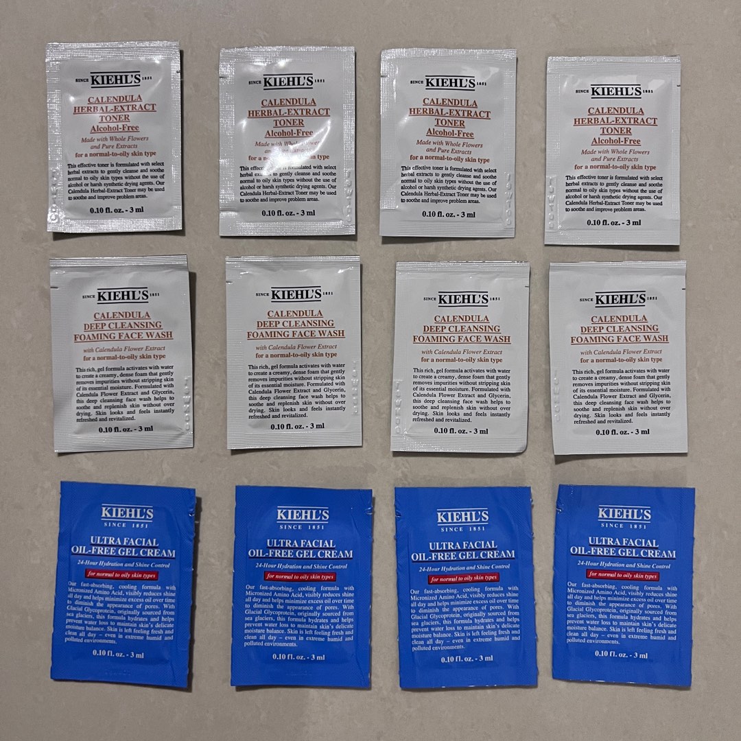 Kiehls Sample Sachets, Beauty & Personal Care, Face, Face Care on Carousell