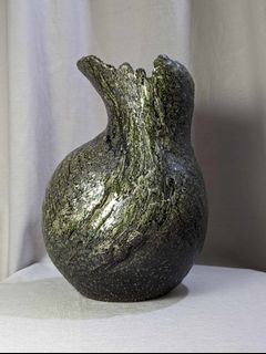 Large Sculptural Textured Stoneware Vase