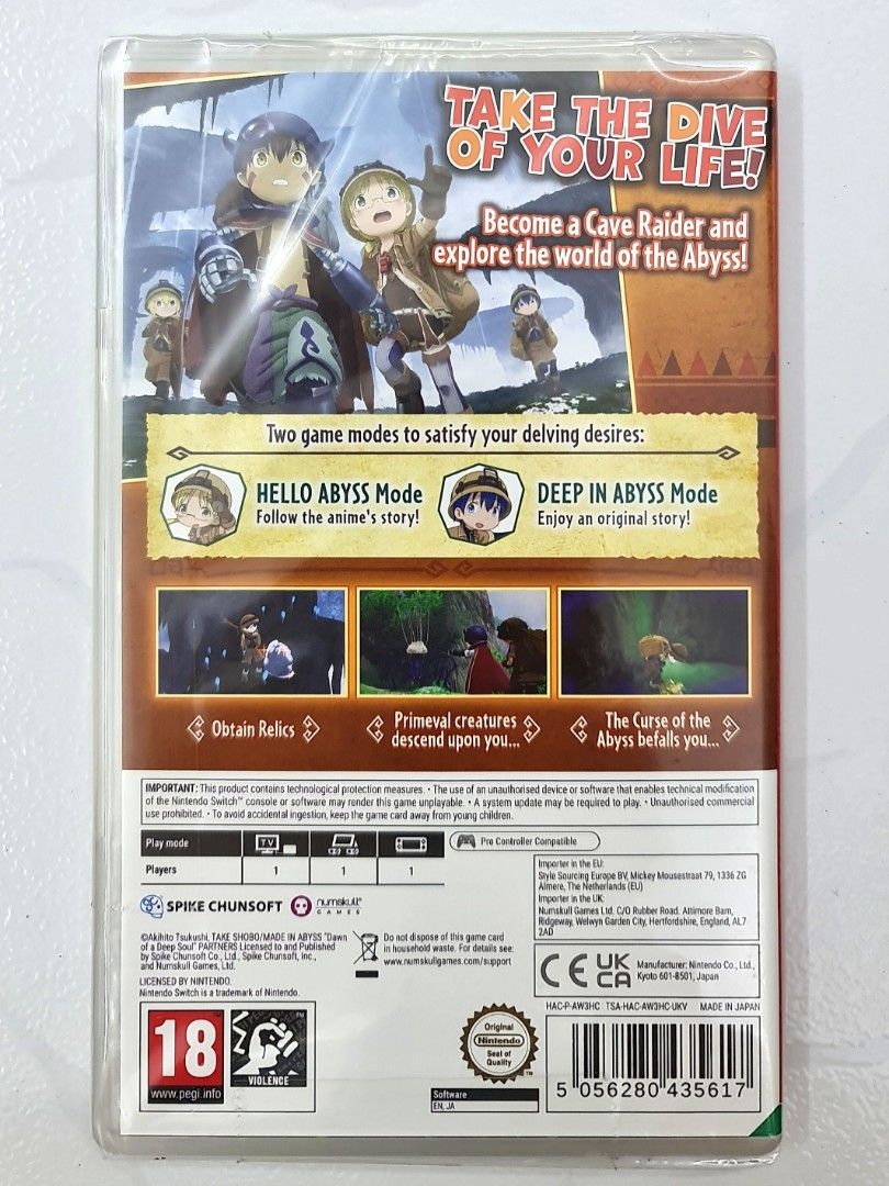 Made in Abyss : Binary Star Falling Into Darkness *Brand New and Sealed*  (Pegi 18 / Numskull Games & Spike Chunsoft / Action Fighting Adventure RPG)  Nintendo Switch Video Game, Video Gaming,