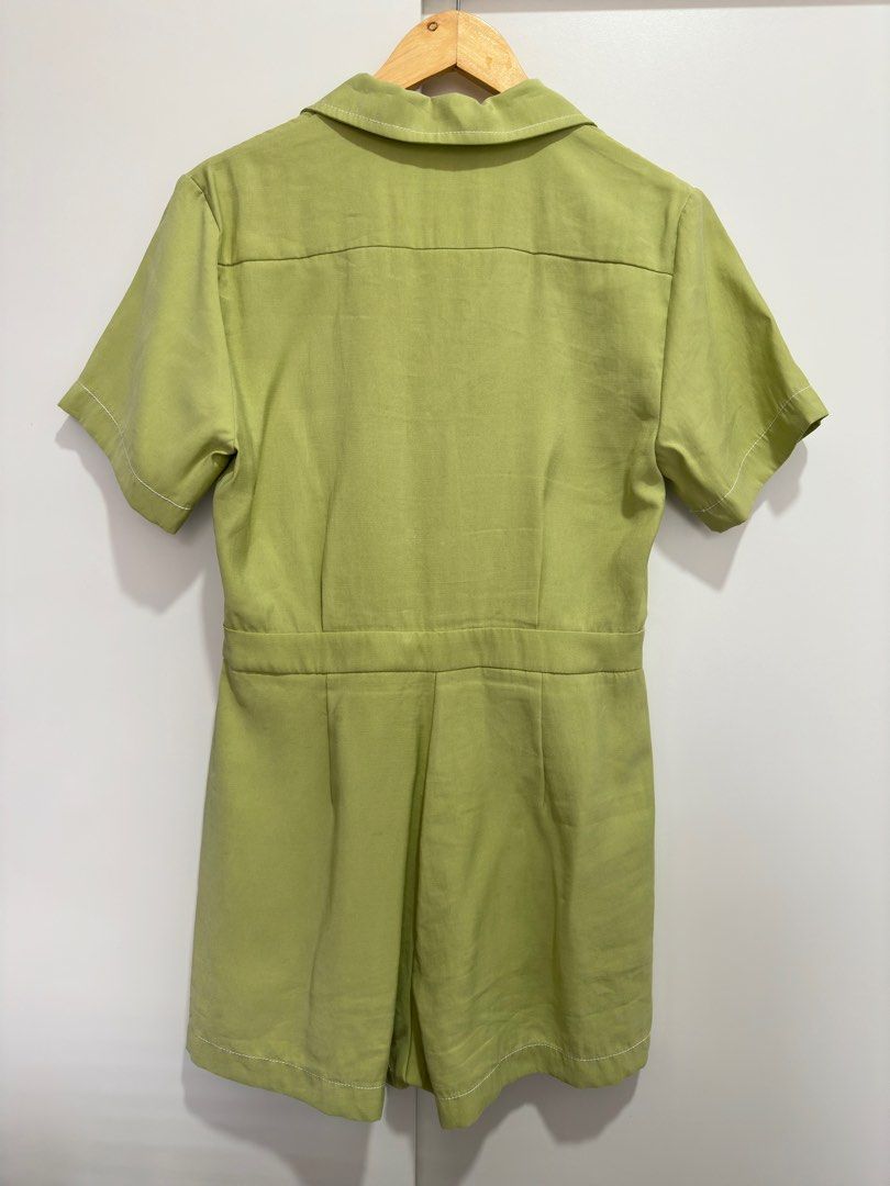 MANGO Green Jumpsuit (Category: Jumpsuits) located in Cavite. Submitted by nytypebeat (Listing ID 1306729250, Image 2). Description: original mango from evia mall good condition worn only once size medium (true to size).