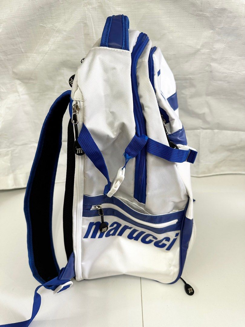 Marucci Dynamo Bat Pack, Baseball Backpack, Baseball Bag (Category: Backpacks) located in Pasay City. Submitted by jen.pen (Listing ID 1306752989, Image 2). Description: Marucci Dynamo Bat Pack, Baseball MLB Backpack, White/Royal Blue *Note - Item new but has stain at bottom and one of the side latches thread has come undone. Please see pics Make your move. The Dynamo Bat Pack keeps your gear organized with dedicated compartments for sunglasses, 
