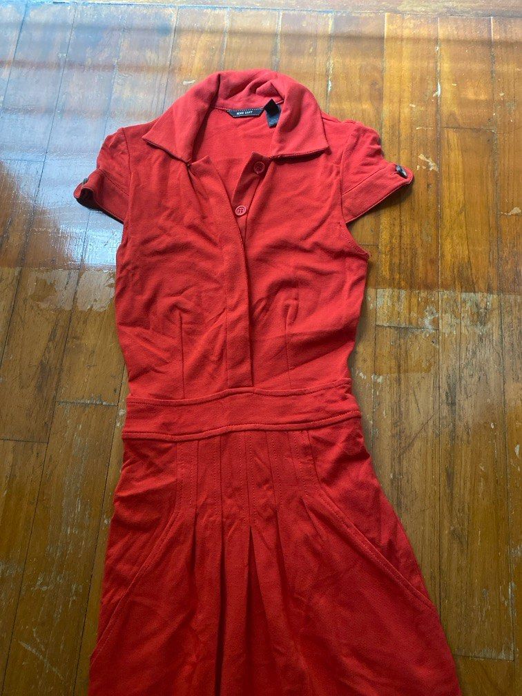 MANGO MNG SUIT long red dress collared cny chinese new year