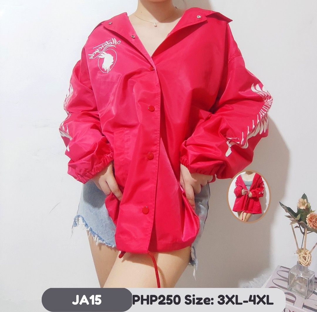 Pink windbreaker plus size jacket men women