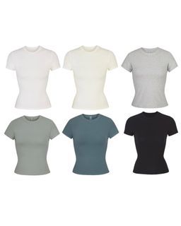 [PRE-ORDER] Skims Cotton Jersey T-Shirt (Marble, Bone, Light Heather Gray, Mineral, Kyanite, Soot) - XXS to XXXL