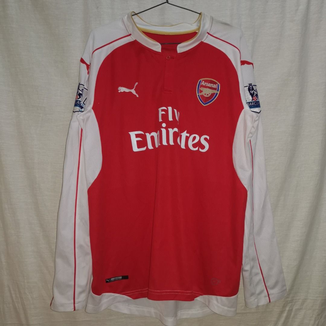 Puma Fly Emirates Ramsey 16 Soccer Football Jersey Red White fits best Medium to Large L27 x W21 Men s Fashion Activewear on Carousell