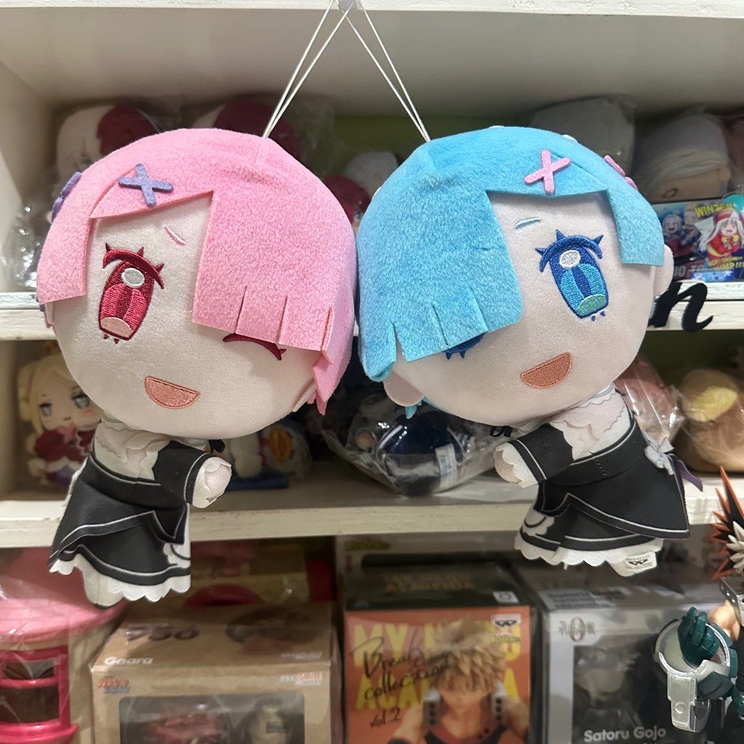 Re: Zero Rem Ram Banpresto Plush SET (Category: Plushies & Soft Toys) located in Cebu City. Submitted by lylma (Listing ID 1306882177, Image 3). Description: Re: Zero Rem and Ram Banpresto Plush ₱550 * 22-23cm, no tag ‼️ Strictly SOLD as SET ‼️ WYSIWYG ‼️ Location: Punta Princesa, Cebu City, VISAYAS.
