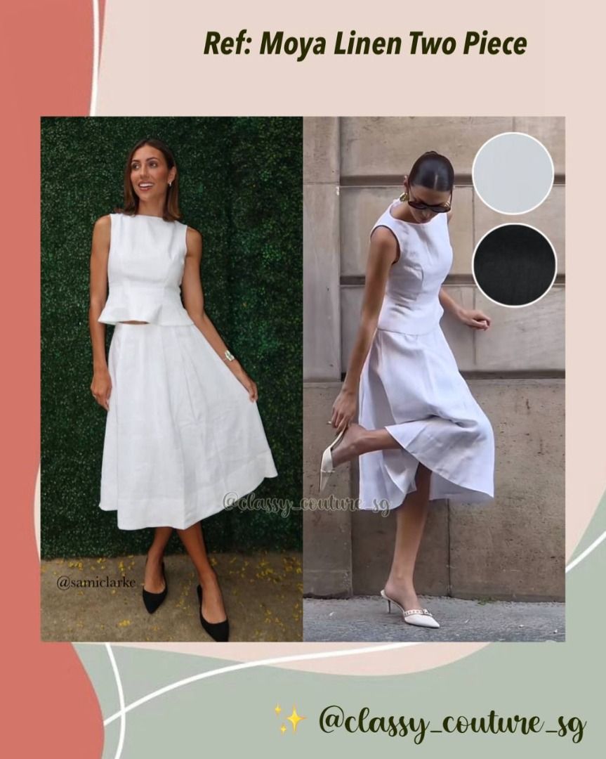 White midi skirt two piece outlet