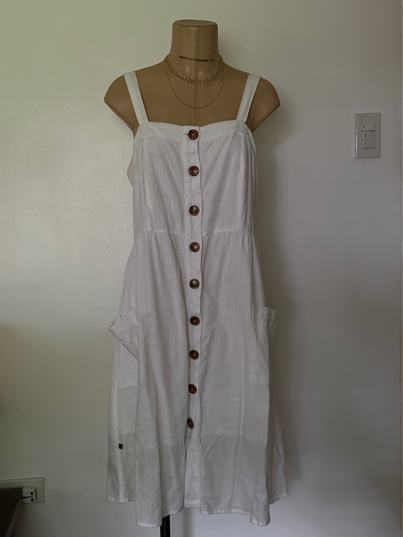 maeve puff-sleeve corset linen midi dress ASTR the Label Wedelia Dress in Baby Blue main image 1
