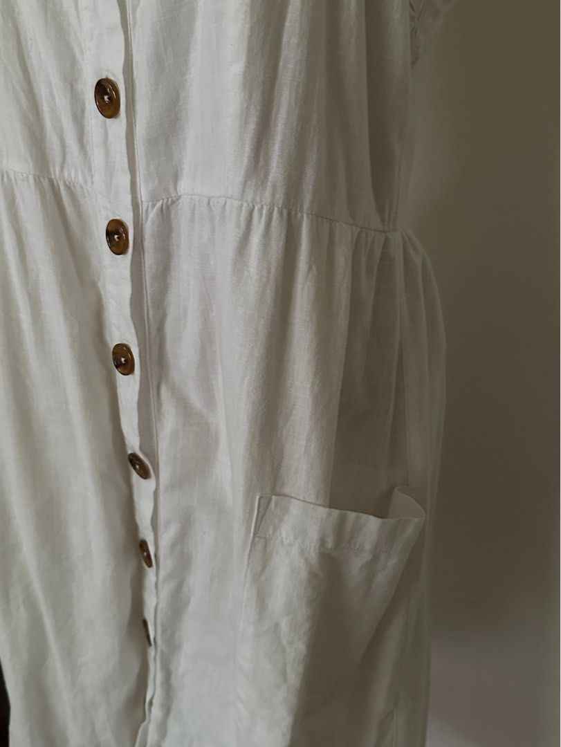 linen dress natural One Piece Dress in Pure Natural Linen Fabric – Taansi main image 0