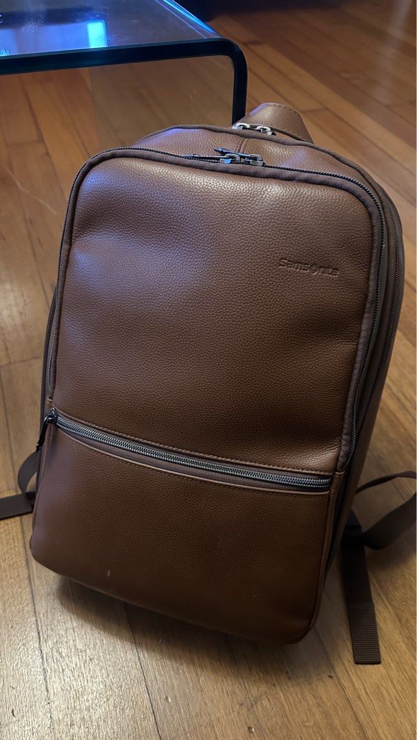 Samsonite Classic Leather Slim Backpack Brown