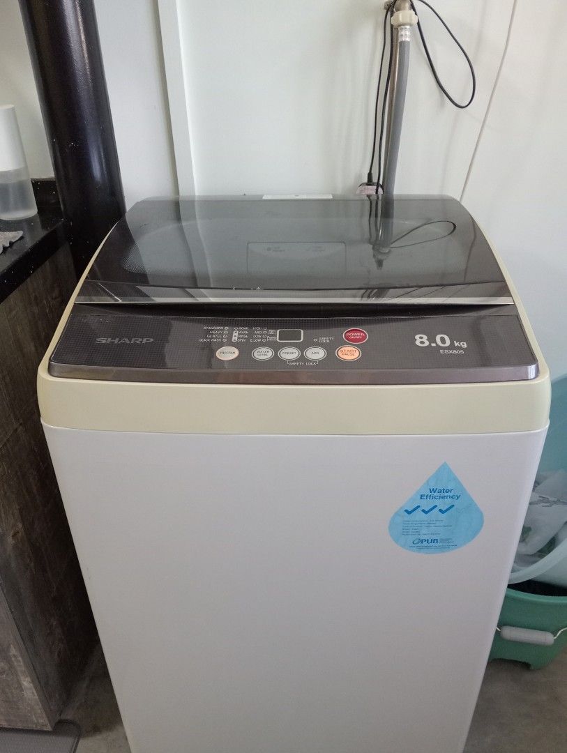 Sharp Washing Machine (Category: Washing Machines and Dryers) located in Singapore. Submitted by enjitenjitsemut (Listing ID 1306755563, Image 1). Description: Selling a very good condition washing machine. top loader. 8kg. Used only for 1 year very sparingly. still in great condition. no issues whatsoever. letting go very cheap cos I'm getting a front loader..