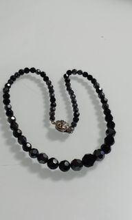 Spinel, black onyx, black necklace