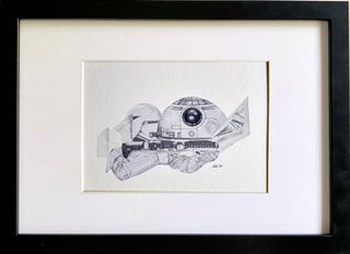 STAR WARS Series No.8 Original Collage Art Works 14.5 x 10.5 with GLASS FRAME