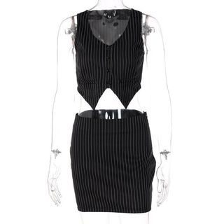 Striped Vest & Mini Skirt