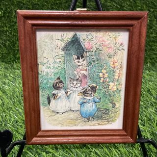 Tom Chaton Cat Kitten Wood Hanging Frame Artwork Beatrix Potter Nursery Prints Picture 4.75” x 4” inches - P299.00