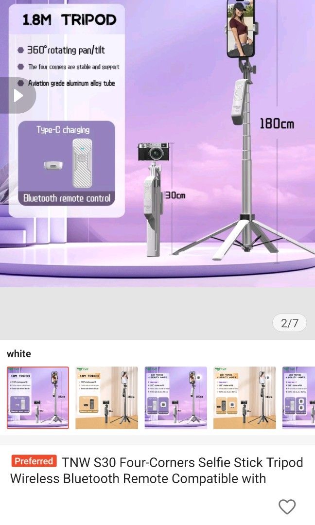 Tripod heavy duty (Category: Other Mobile & Gadget Accessories) located in Manila. Submitted by wen_sa (Listing ID 1306779319, Image 1). Description: bought sa shoppee pero hindi nagamit sa aming bora trip kaya ko binebenta..