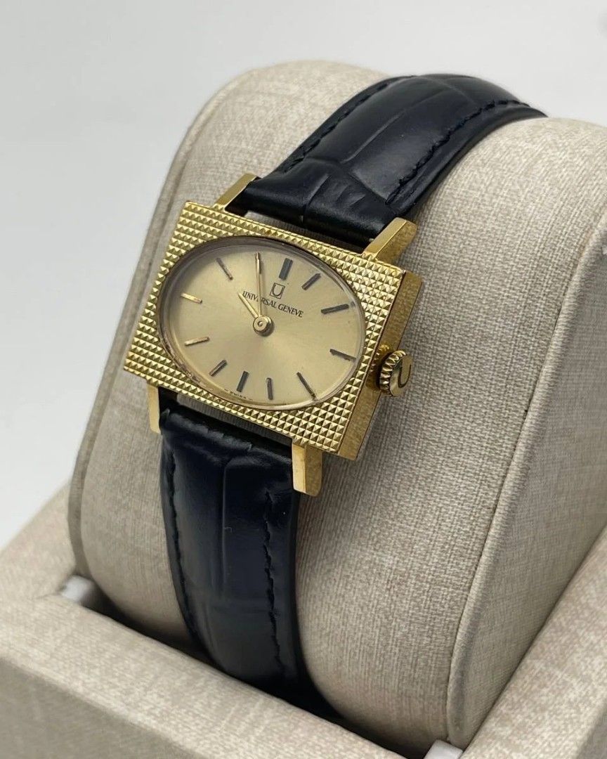 Universal Geneve Gold “Oval” Dial Leather Strap Manual Wind (Category: Luxury Watches) located in Manila. Submitted by _classicwatchcollection (Listing ID 1306791230, Image 2). Description: FS: Universal Geneve Gold “Oval” Dial Leather Strap Manual Wind Php: 10,000 Condition: 9/10 (Goodworking) Movement: Manual Winding Case size: 21mm Unit only. Pm or Contact 09063027061 for inquiries..