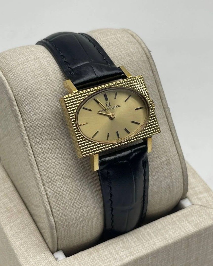 Universal Geneve Gold “Oval” Dial Leather Strap Manual Wind (Category: Luxury Watches) located in Manila. Submitted by _classicwatchcollection (Listing ID 1306791230, Image 3). Description: FS: Universal Geneve Gold “Oval” Dial Leather Strap Manual Wind Php: 10,000 Condition: 9/10 (Goodworking) Movement: Manual Winding Case size: 21mm Unit only. Pm or Contact 09063027061 for inquiries..
