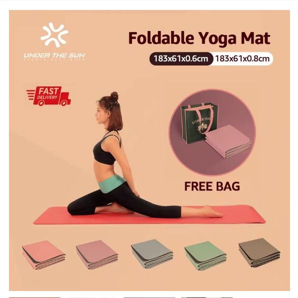 UTS 6 8mm Yoga Mat Foldable Exercise Mat Non Slip Fitness Mat Gym Light Travel Fitness Pads for Kid Adult AT3171 Sports Equipment Exercise Fitness Exercise Mats on Carousell