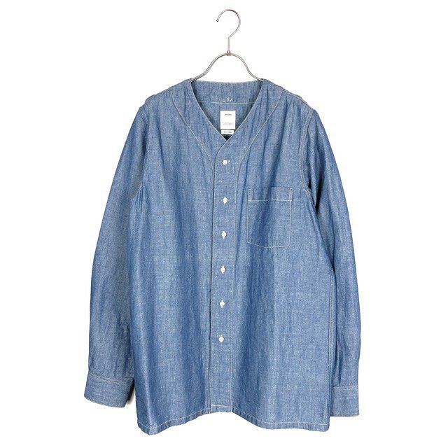 VISVIM(ビズビム) FREE EDGE SHIRT BASEBALL COLLARノーカラー