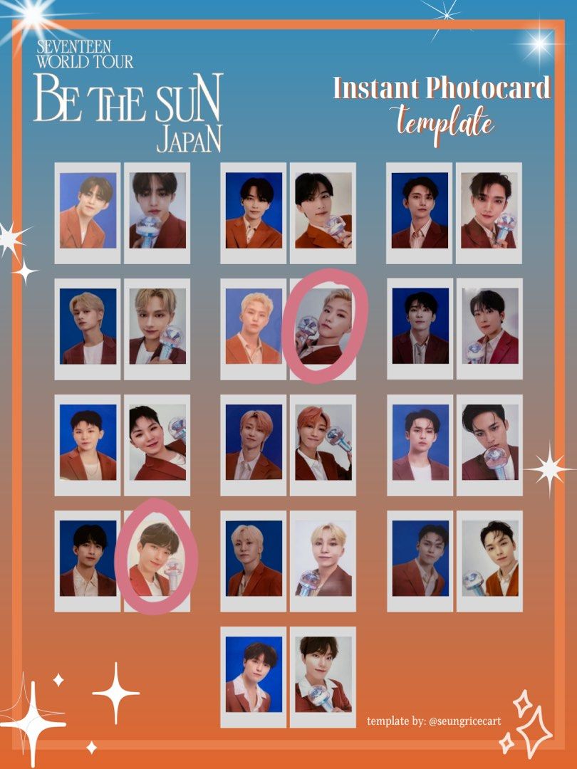 wts wtt] Seventeen Svt Be The Sun Hanabi Follow Instant Photocards
