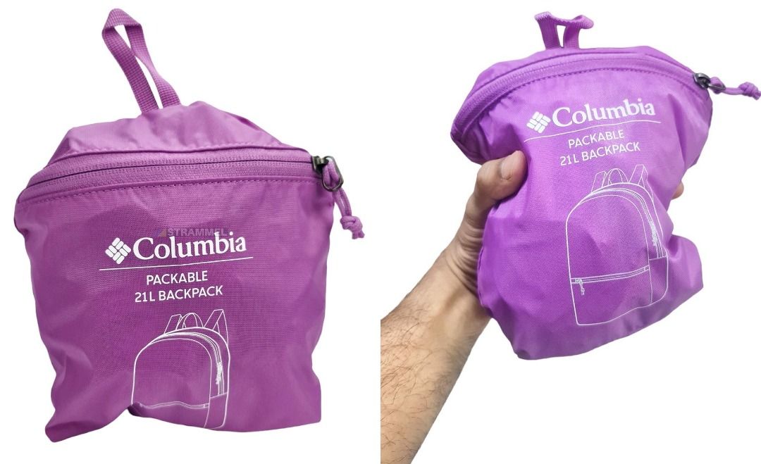 100 Authentic Columbia Packable 21 Litre Backpack Waterproof Foldable Lightweight Purple Training Bag Ready Stock