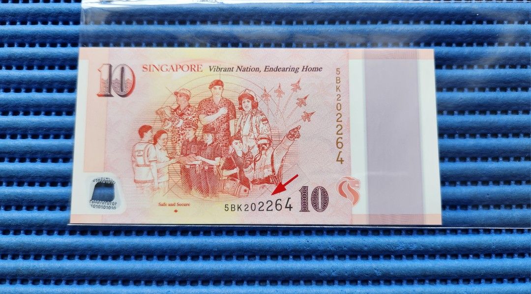 2022-6-4 NDP 2015 Singapore 50 Years of Independence SG50 Commemorative $10  Note 5 BK 202264 Nice Birthday Number 2022-6-4