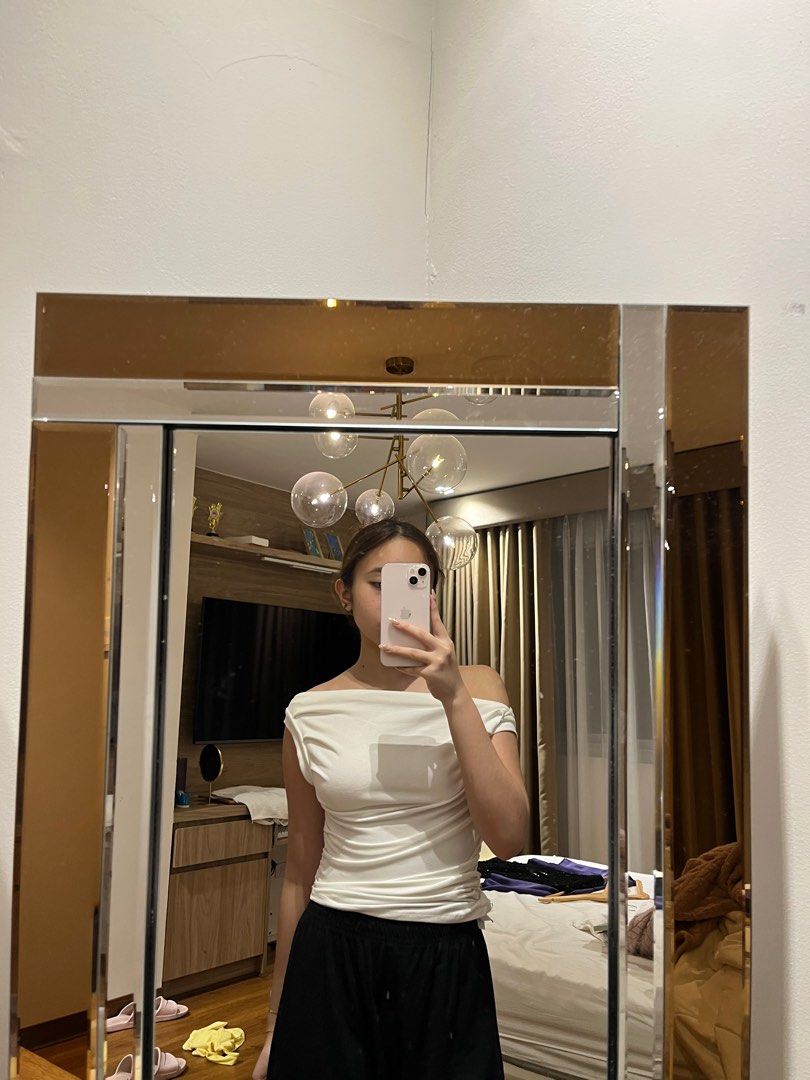asymmetrical neck off shoulder ruched full length top (Category: Sleeveless) located in Dasmarinas. Submitted by closetbinnie (Listing ID 1311678003, Image 1). Description: .