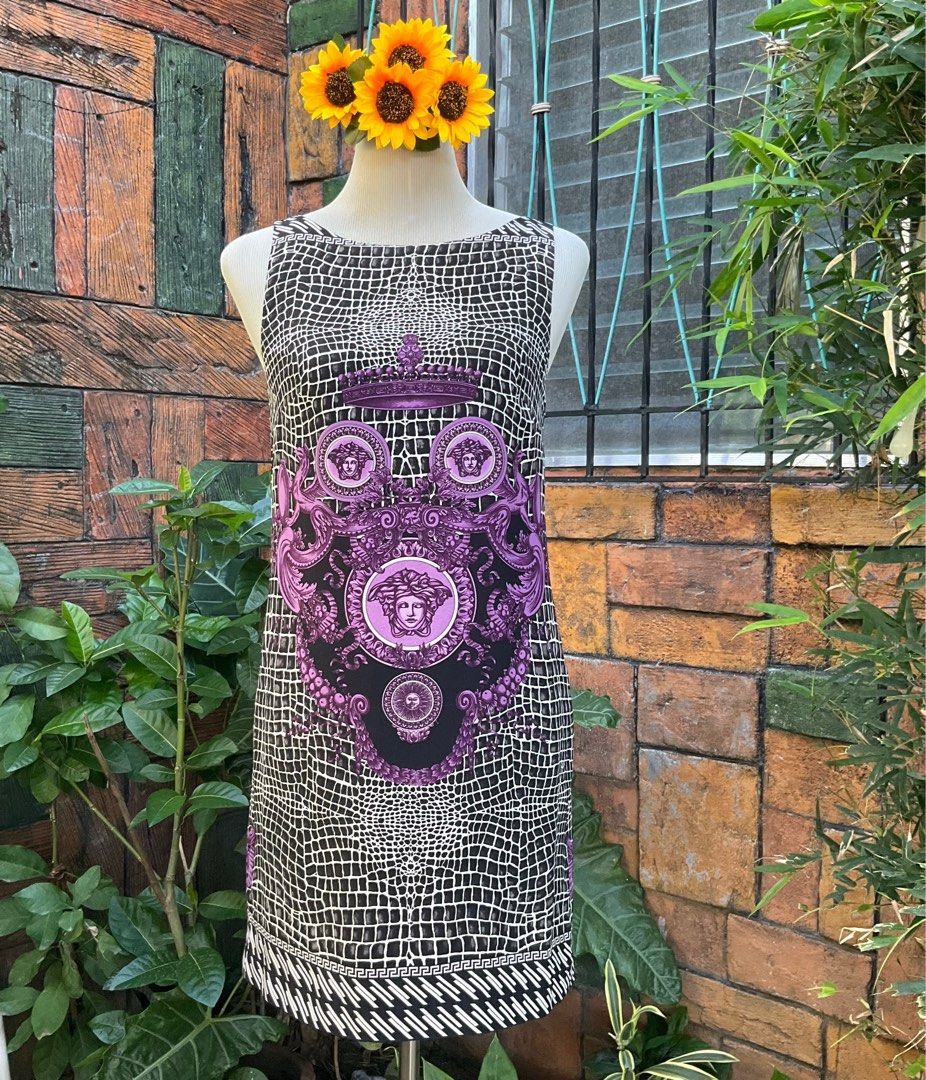 blue dress for baby girl SS 2000 Gianni Versace Couture Vintage Runway Purple Dress  Modig