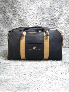 Black Brown Zipper Duffle Bag